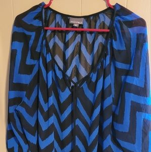 2 Peice Chevron Tunic with Tank-Plus Size